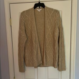 Time and Tru Tan Cable Knit Cardigan